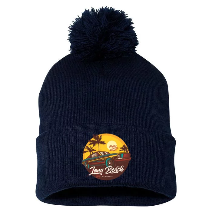 California Long Beach Pom Pom 12in Knit Beanie