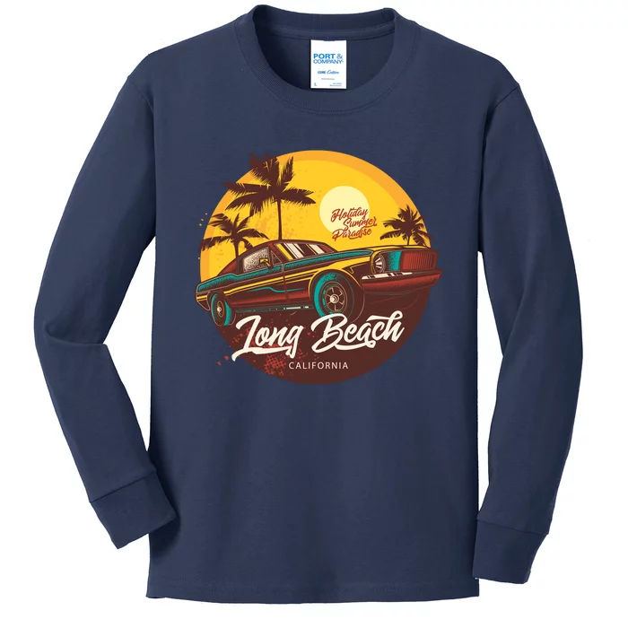 California Long Beach Kids Long Sleeve Shirt