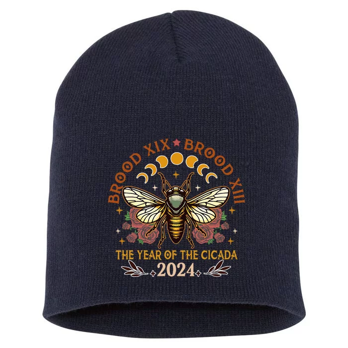 Cicada Lover Brood Xix Brood Xiii Year Of The Cicada 2024 Short Acrylic Beanie