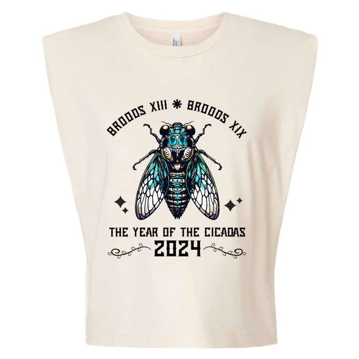 Cicada Lover Brood Xix Brood Xiii Year Of The Cicada 2024 Garment-Dyed Women's Muscle Tee