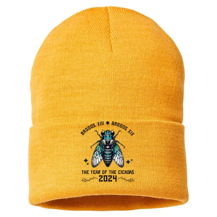 Cicada Lover Brood Xix Brood Xiii Year Of The Cicada 2024 Sustainable Knit Beanie