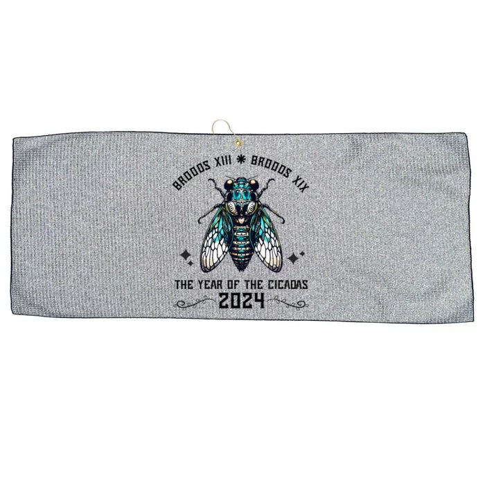 Cicada Lover Brood Xix Brood Xiii Year Of The Cicada 2024 Large Microfiber Waffle Golf Towel