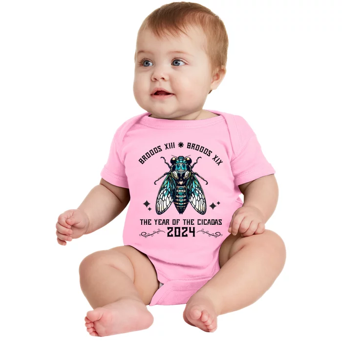 Cicada Lover Brood Xix Brood Xiii Year Of The Cicada 2024 Baby Bodysuit