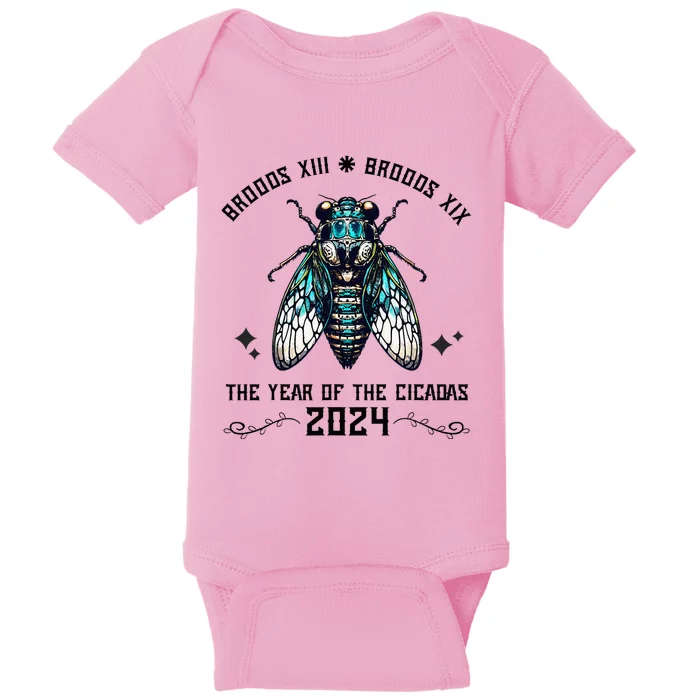 Cicada Lover Brood Xix Brood Xiii Year Of The Cicada 2024 Baby Bodysuit