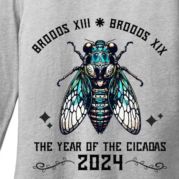 Cicada Lover Brood Xix Brood Xiii Year Of The Cicada 2024 Womens CVC Long Sleeve Shirt