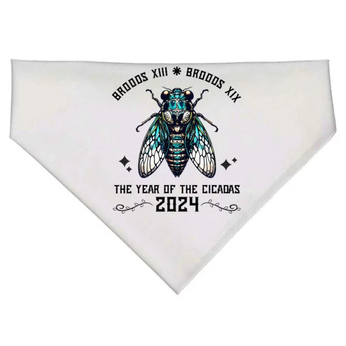 Cicada Lover Brood Xix Brood Xiii Year Of The Cicada 2024 USA-Made Doggie Bandana