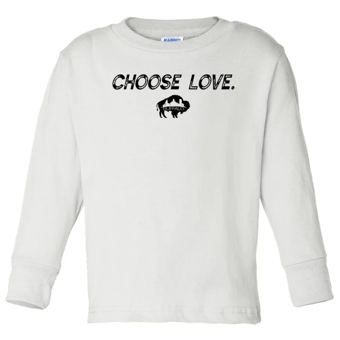 Choose Love Buffalo Stop Hate End Racism Choose Love Toddler Long Sleeve Shirt