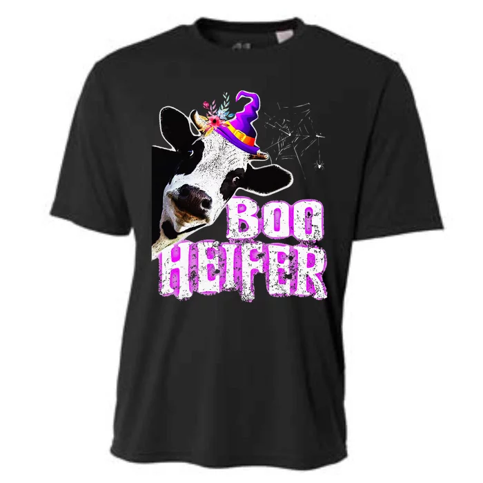 Cow Lover Boo Heifer Funny Halloween Farmer Gift Cooling Performance Crew T-Shirt