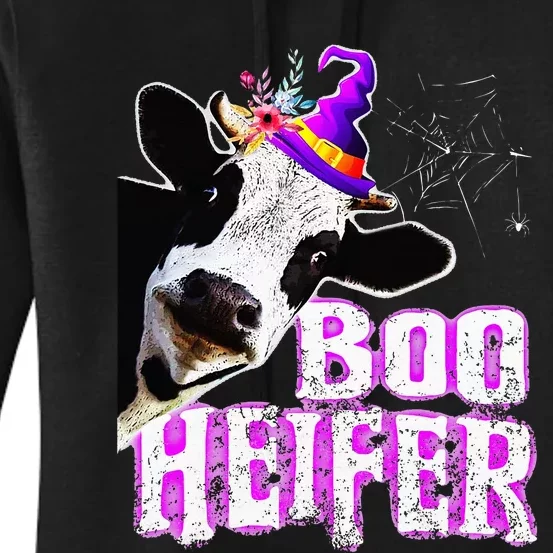 Cow Lover Boo Heifer Funny Halloween Farmer Gift Women's Pullover Hoodie