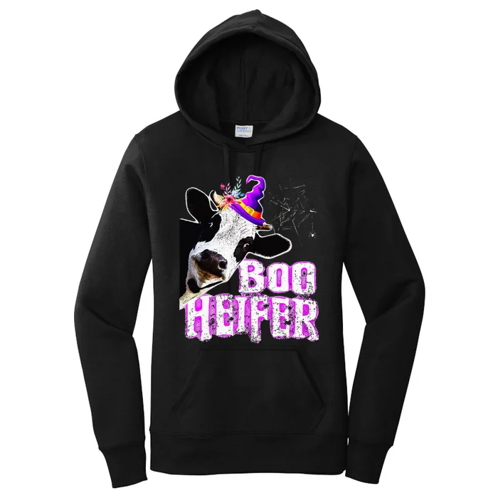 Cow Lover Boo Heifer Funny Halloween Farmer Gift Women's Pullover Hoodie