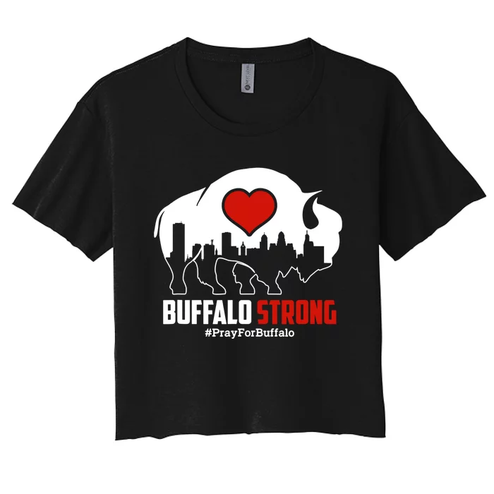 Choose Love Buffalo Strong Pray For Buffalo Women's Crop Top Tee