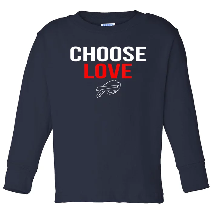 Choose Love Buffalo Stop Hate End Racism Choose Love Buffalo Toddler Long Sleeve Shirt