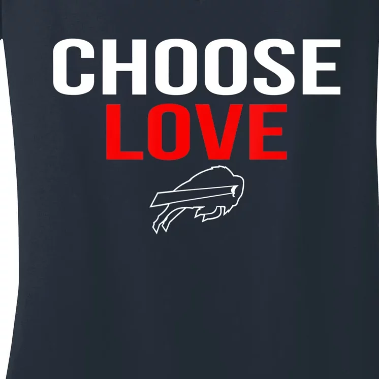 Choose Love Buffalo Stop Hate End Racism Choose Love Buffalo Women's V-Neck T-Shirt