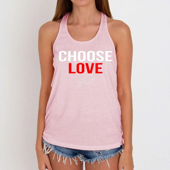 Choose Love Buffalo Stop Hate End Racism Choose Love Buffalo Women's Knotted Racerback Tank