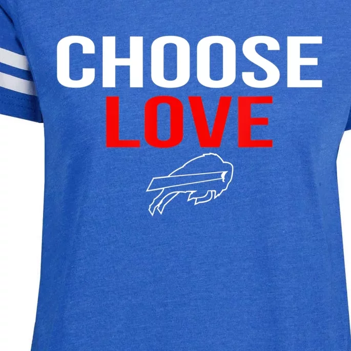 Choose Love Buffalo Stop Hate End Racism Choose Love Buffalo Enza Ladies Jersey Football T-Shirt