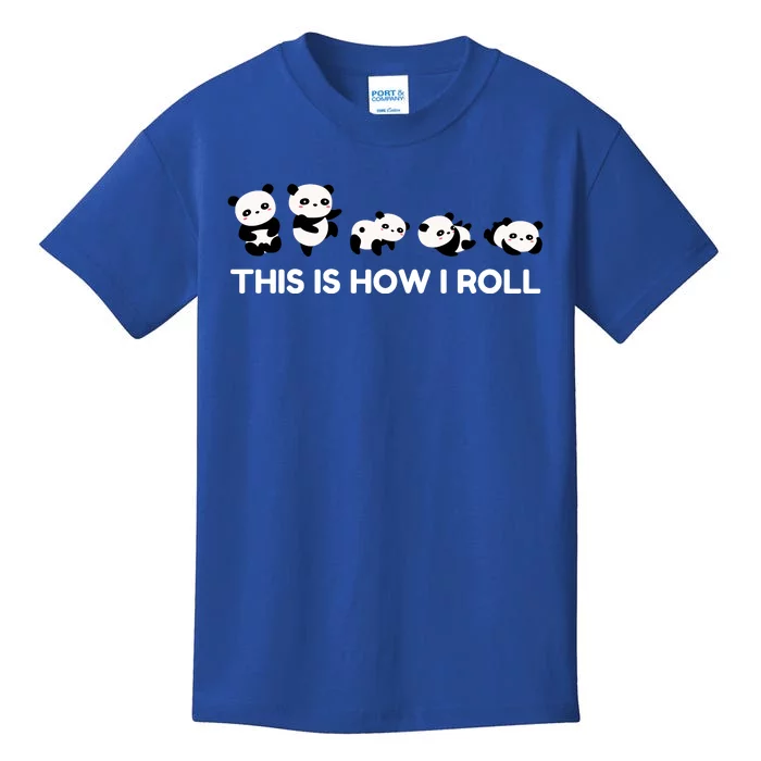 Cute Little Bear Panda Design This Is How I Roll Kids T-Shirt