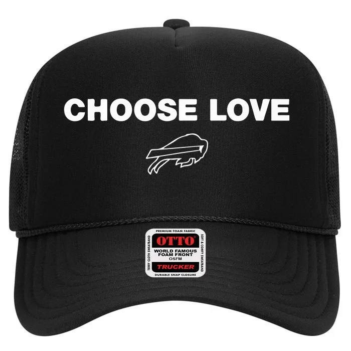 Choose Love Buffalo High Crown Mesh Trucker Hat