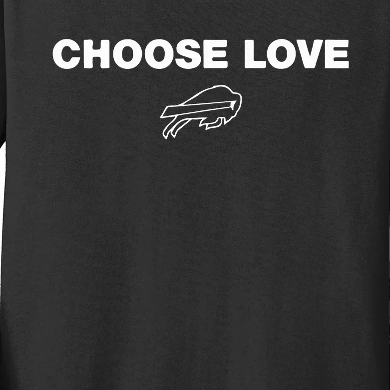 Choose Love Buffalo Kids Long Sleeve Shirt