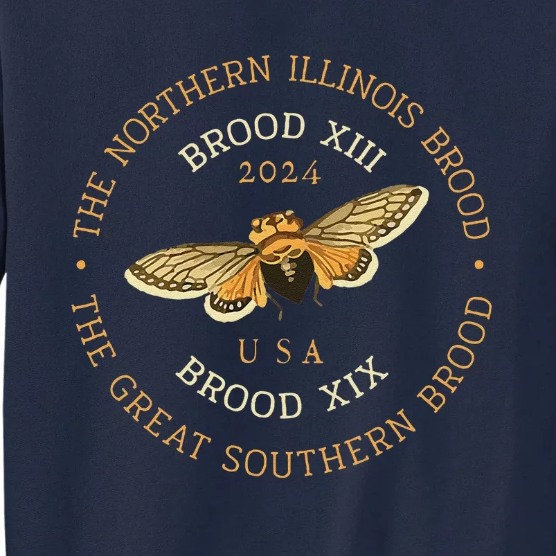 Cicada Lover Brood Xix & Xiii Emergence Summer 2024 Tall Sweatshirt