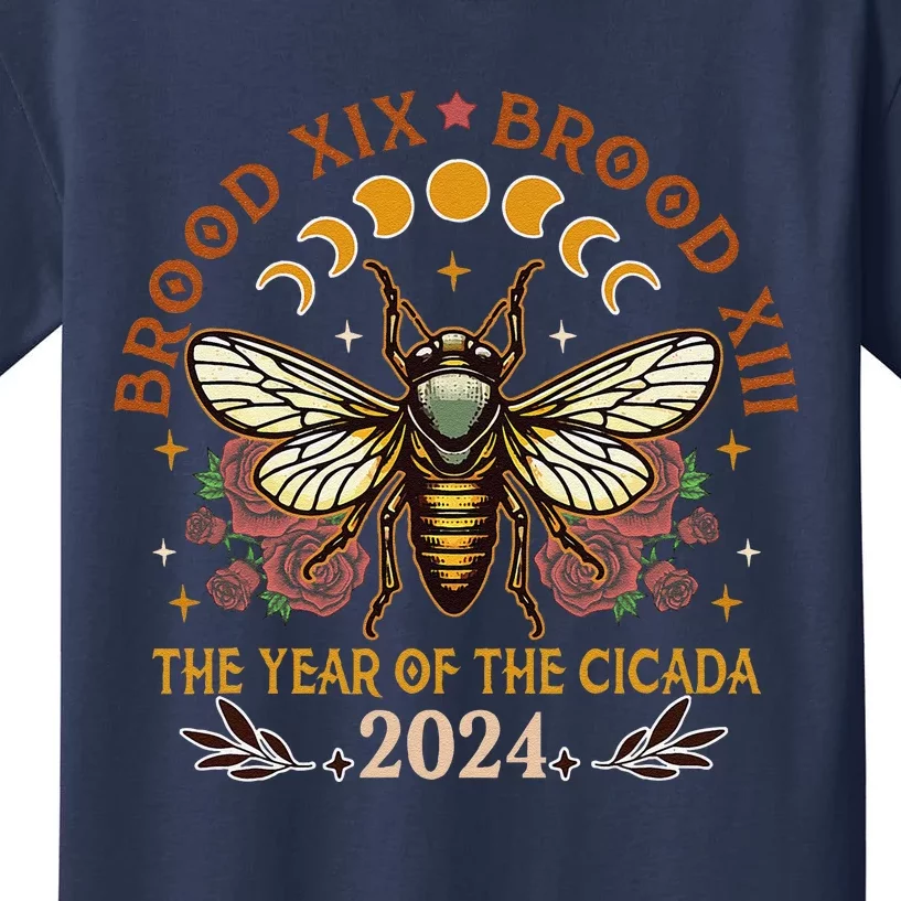 Cicada Lover Brood Xix Brood Xiii Year Of The Cicada 2024 Kids T-Shirt