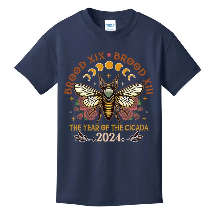 Cicada Lover Brood Xix Brood Xiii Year Of The Cicada 2024 Kids T-Shirt