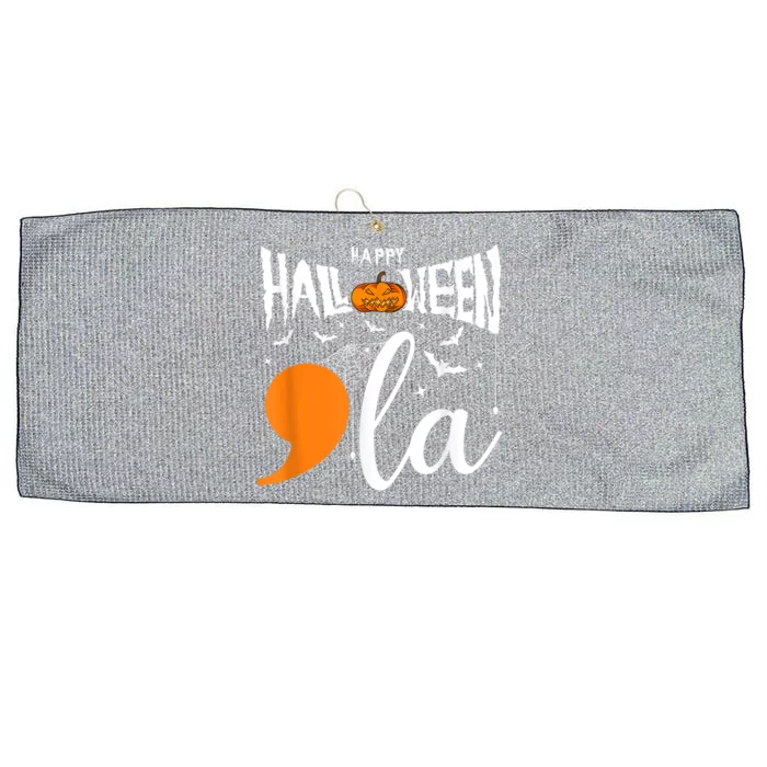 Comma La Boo Ghost Kamala Harris Halloween 2024 Large Microfiber Waffle Golf Towel