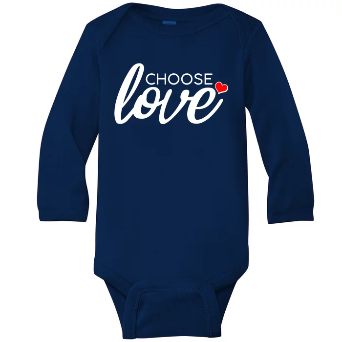 Choose Love Be Kind Baby Long Sleeve Bodysuit