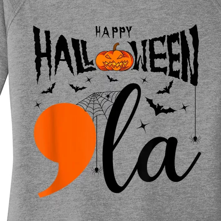 Comma La Boo Ghost Kamala Harris Halloween 2024 Women's Perfect Tri Tunic Long Sleeve Shirt