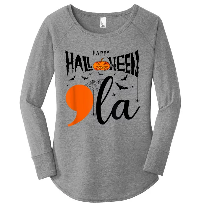 Comma La Boo Ghost Kamala Harris Halloween 2024 Women's Perfect Tri Tunic Long Sleeve Shirt