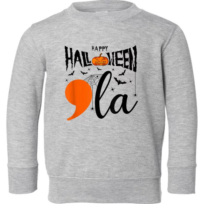 Comma La Boo Ghost Kamala Harris Halloween 2024 Toddler Sweatshirt