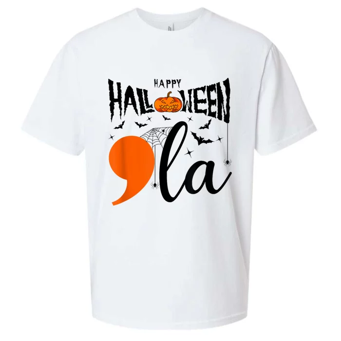 Comma La Boo Ghost Kamala Harris Halloween 2024 Sueded Cloud Jersey T-Shirt