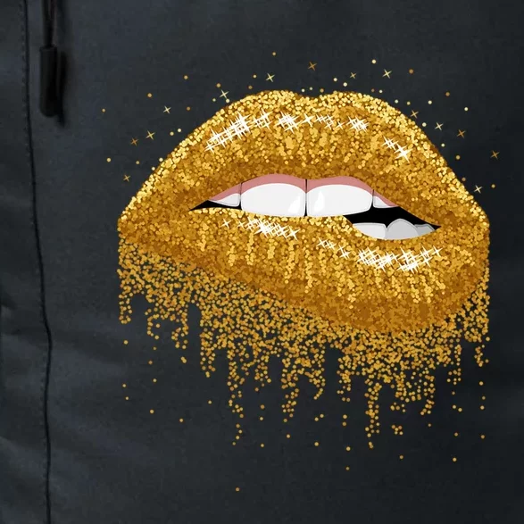 Cool Lips Bite Me Gold Sexy Lips Gift Daily Commute Backpack