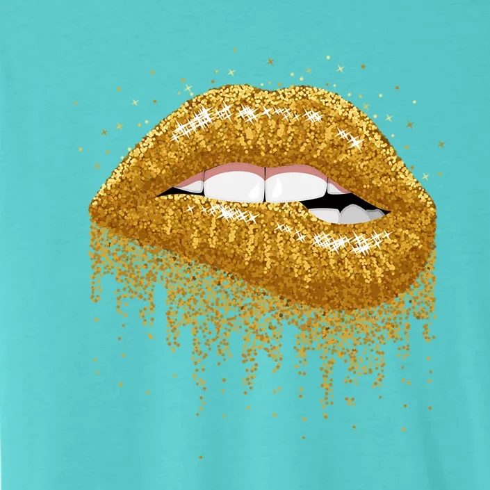 Cool Lips Bite Me Gold Sexy Lips Gift ChromaSoft Performance T-Shirt