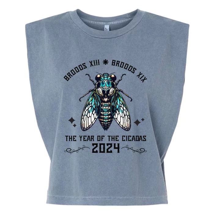 Cicada Lover Brood Xix Brood Xiii Year Of The Cicada 2024 Garment-Dyed Women's Muscle Tee