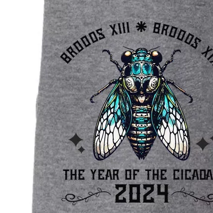 Cicada Lover Brood Xix Brood Xiii Year Of The Cicada 2024 Doggie 3-End Fleece Hoodie