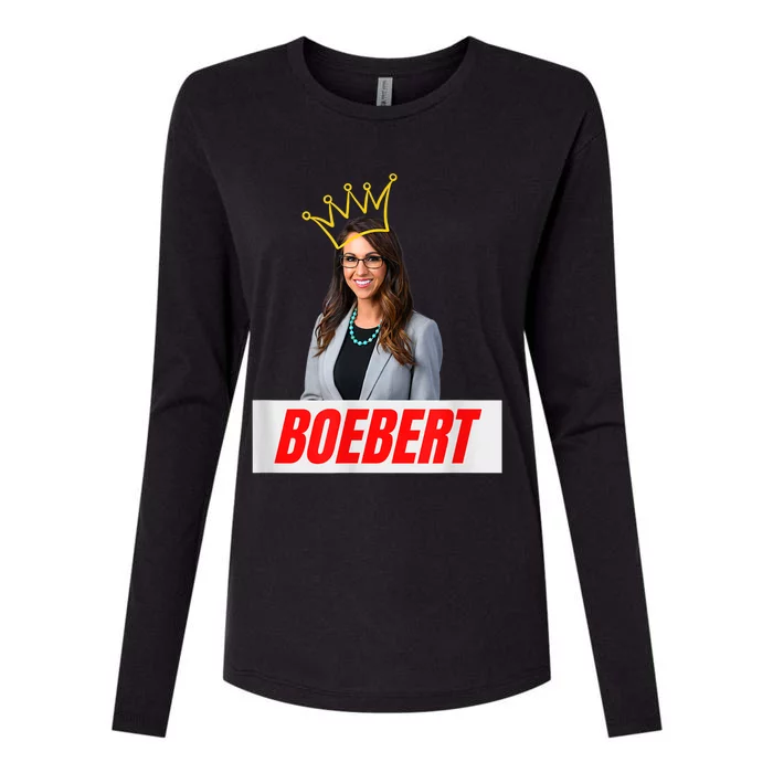 Congress Lauren Boebert With Crown Letter Box Name Womens Cotton Relaxed Long Sleeve T-Shirt