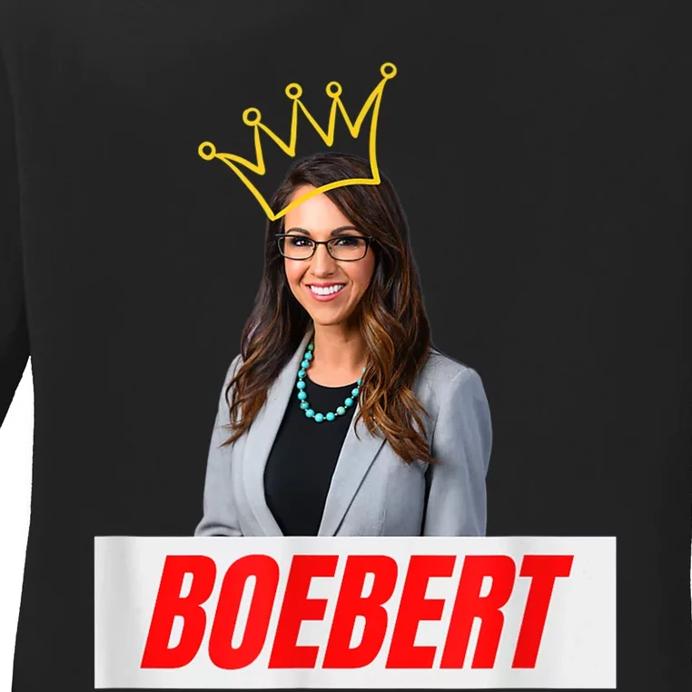 Congress Lauren Boebert With Crown Letter Box Name Ladies Long Sleeve Shirt