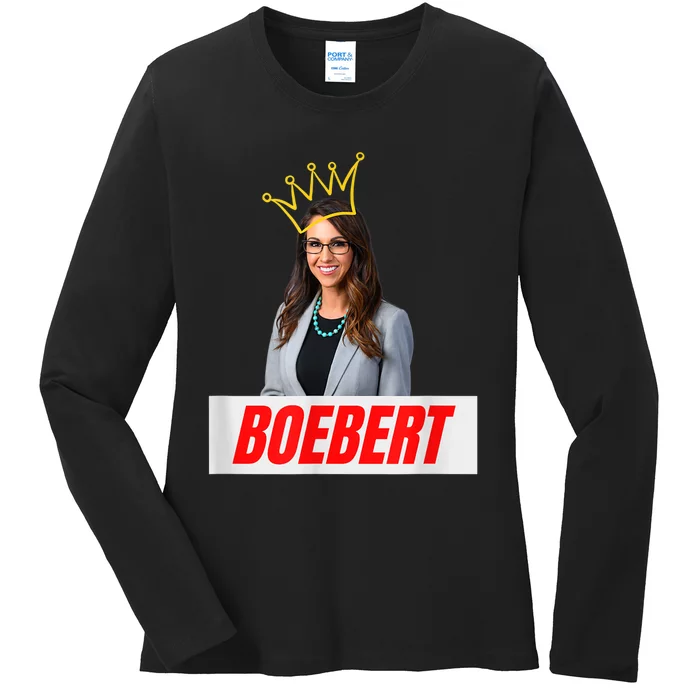 Congress Lauren Boebert With Crown Letter Box Name Ladies Long Sleeve Shirt