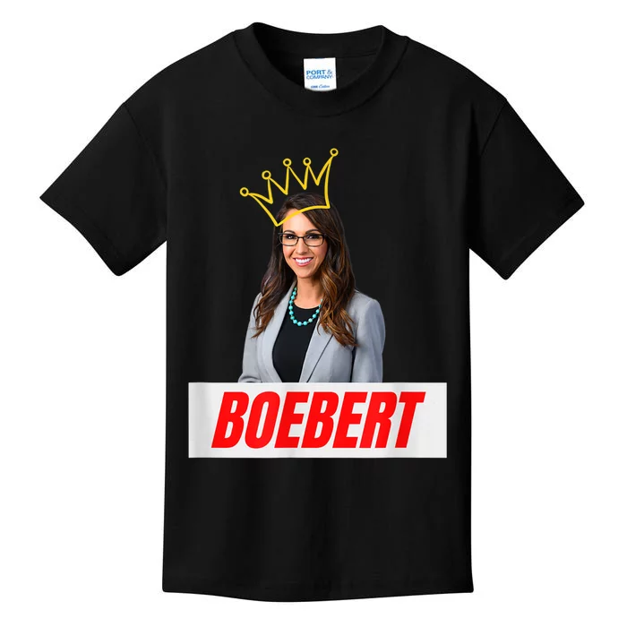 Congress Lauren Boebert With Crown Letter Box Name Kids T-Shirt