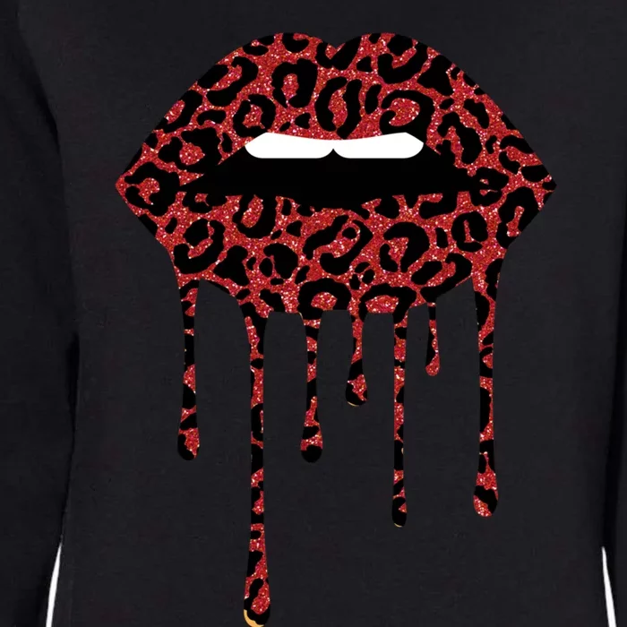 Cool Lips Bite Me Leopard Print Cheetahgift Valentines Meaningful Gift Womens California Wash Sweatshirt