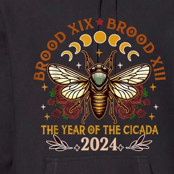 Cicada Lover Brood Xix Brood Xiii Year Of The Cicada 2024 Premium Hoodie