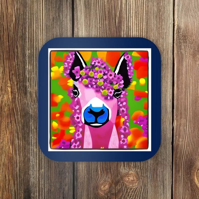 Cute Llama Bride New Bride Gift Girlfriend Lama Lover Animal Lover Coaster