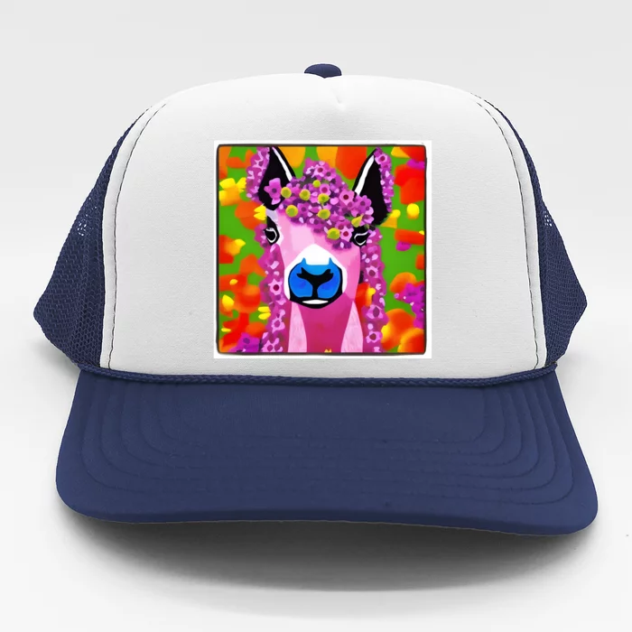 Cute Llama Bride New Bride Gift Girlfriend Lama Lover Animal Lover Trucker Hat