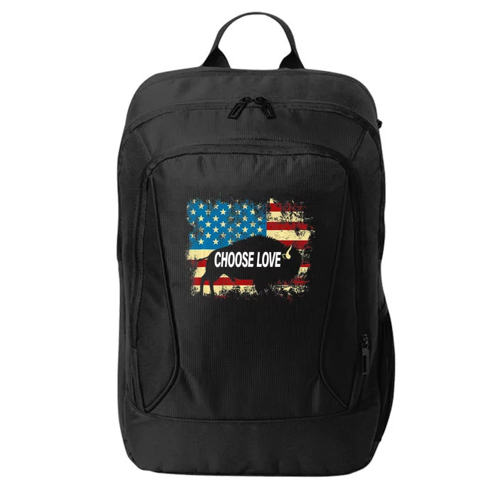 Choose Love Bills Buffalo Choose Love America Flag City Backpack