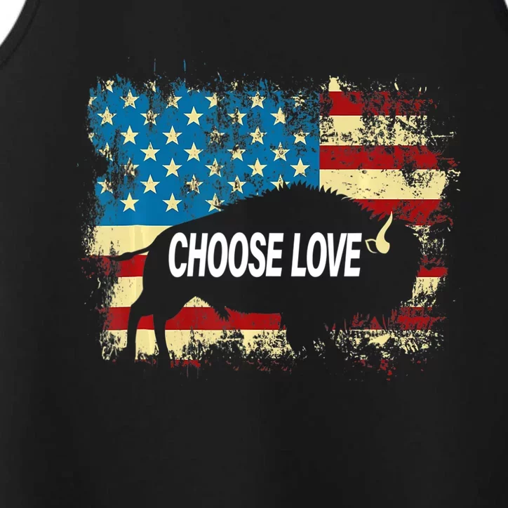 Choose Love Bills Buffalo Choose Love America Flag Performance Tank