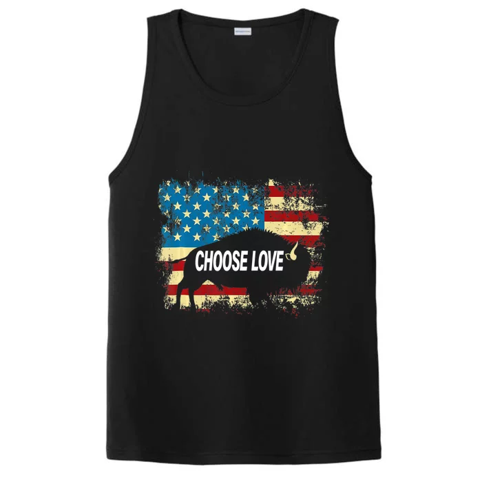 Choose Love Bills Buffalo Choose Love America Flag Performance Tank