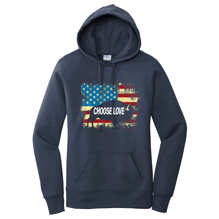 Choose Love Bills Buffalo Choose Love America Flag Women's Pullover Hoodie