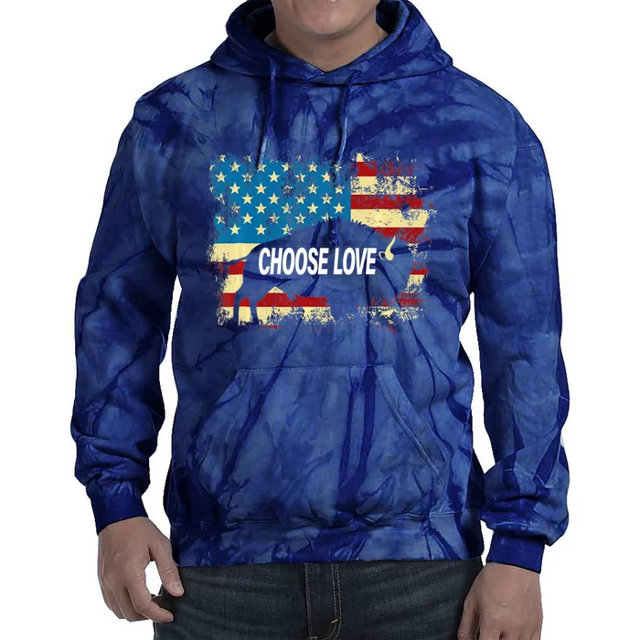 Choose Love Bills Buffalo Choose Love America Flag Tie Dye Hoodie