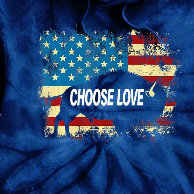 Choose Love Bills Buffalo Choose Love America Flag Tie Dye Hoodie