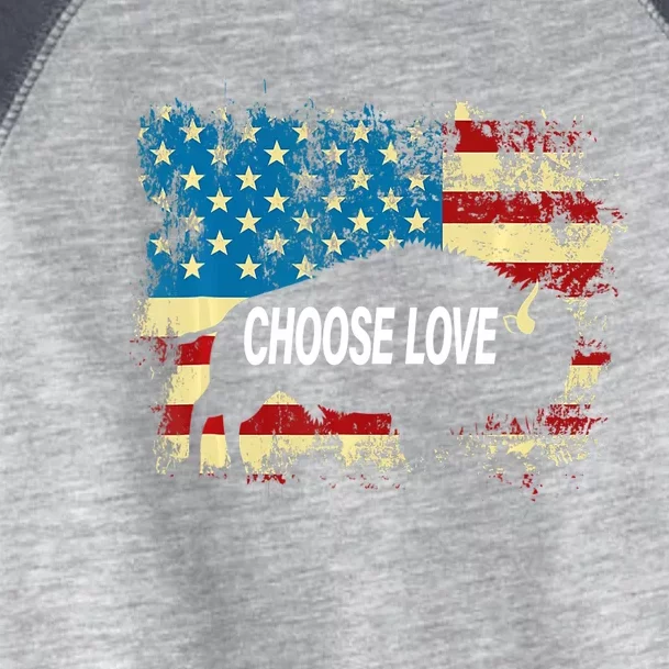 Choose Love Bills Buffalo Choose Love America Flag Toddler Fine Jersey T-Shirt